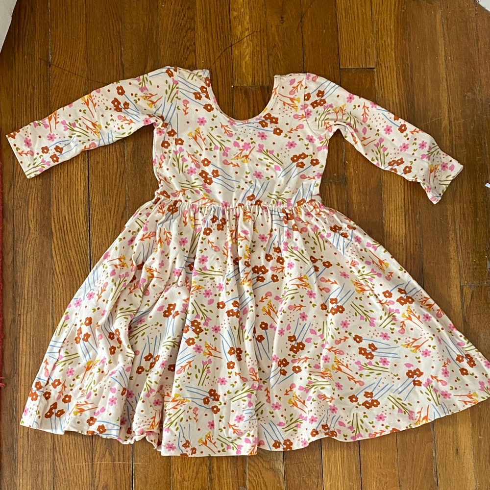 Alice + Ames Floral 3/4 Sleeve Kids Dress